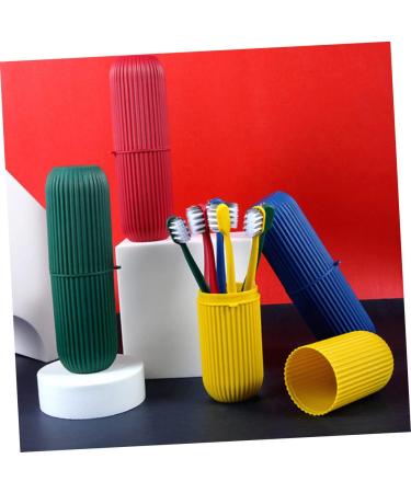 Housoutil 8 Pack Toothbrush Covers & Holders - Travel Plastic Toothbrush Box - Yellow - Buy Online on GoSupps.com