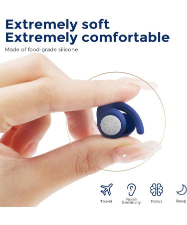 BUENSUENO Silicone Reusable Ear Plugs for Sleeping - 2 Pairs Noise Cancelling Earplugs for Sleep, Flights, Snoring - Royal Blue - Buy Online on GoSupps.com