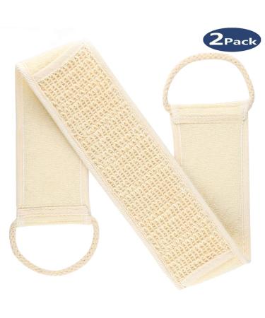 Exfoliating Loofah Back Scrubber Long Shower Luffa Sponge with Bar Soap Pocket Body Sponge Scratcher with Natural Loofah for Bath Shower (2pack