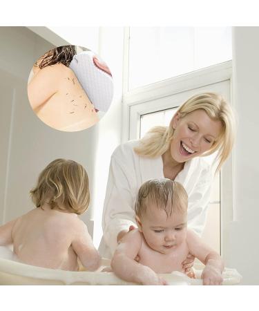 SLAKOZYT 3D Exfoliating Bath Sponge 4Pcs - Super Soft and Skin Friendly - Ideal for Adults, Children, and Pregnant Women - Gray, Pink, Blue, White - Buy Online on GoSupps.com