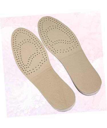FOMIYES Invisible Heel Lift Inserts - Height Increasing Shoe Pads | Breathable Leather Insole | Size 4 Beige - Buy Online on GoSupps.com