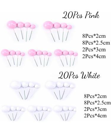 40 PCS Mini Balloon Cake Topper DIY Cake Balls Decorations for Birthday and Anniversary (pink and white) - Buy Online on GoSupps.com