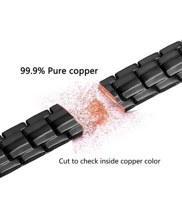 Mens Adjustable Black Copper Bracelet with Double Raw Magnets - 3000Gauss Pain Relief for Arthritis, Carpal Tunnel, Migraines - 8.5 inch - Buy Online on GoSupps.com