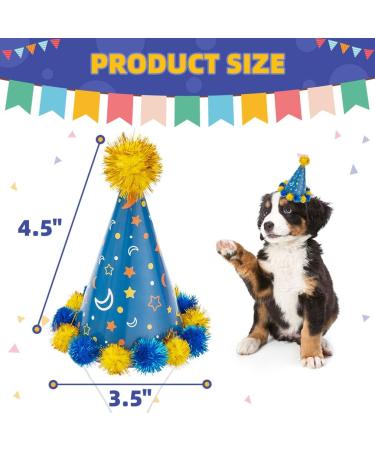 Cute Dog Party Hat Pet Cap 6 Pack - Puppy Cone Hats for Dogs & Cats - Birthday Holiday Festival Accessories - Buy Online on GoSupps.com