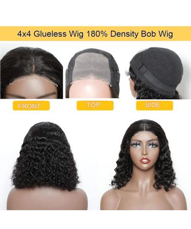 Domiso Deep Wave Bob Wig 12 Inch - Glueless Human Hair Lace Wig for Black Women - Buy Online on GoSupps.com