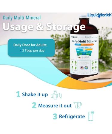LiquidHealth 32 oz Daily Multi Mineral Supplement with Absorbable Trace Minerals & Fulvic Acid - Plant-Based Ionic Minerals with Aloe Vera Juice for Energy, Detox & Relaxation - 32 fl oz - Buy Online on GoSupps.com