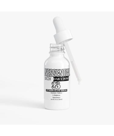 Nessential Skin Daily Dose Vitamin Glow Serum 1 fl oz with Vitamins B3 B5 C E for Hydration and Brightening