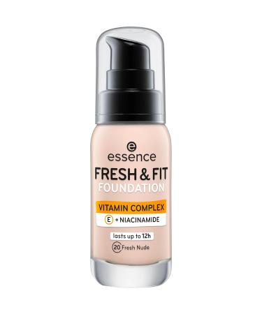 Essence Cosmetics Fresh & Fit Foundation No. 20 Fresh Nude - Nourishing Vegan Paraben-Free Makeup (30ml) - International Shipping Available - Buy Online on GoSupps.com