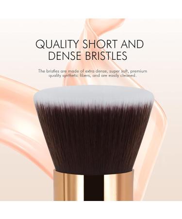 Foundation Brush - Flat Top Kabuki Makeup Brush for Liquid & Mineral Powder by Refreshyourlife | Best Brush for Flawless Blending (Orange - Buy Online on GoSupps.com