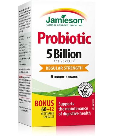 Jamieson Probiotics 5 Billion Active Cells - Regular Strength & Vitamin D 1 000IU 500 Tablets - Buy Online on GoSupps.com