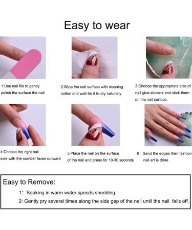 24PCS Long Coffin False Nails with Glue Stickers - White V French Ballerina Full Cover Acrylic Press on Nails for Women and Girls - Buy Online on GoSupps.com