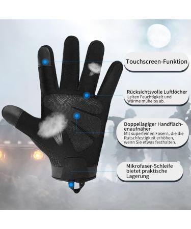 OOPOR Tactical Military Motorcycle Gloves - Full Finger Touchscreen Airsoft Combat Paintball Glove (Black, X-Large) - Buy Online on GoSupps.com
