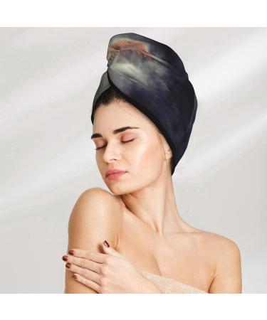 Quick-Dry Elephant in Smoke Hair Towel Wrap | Buttoned Hair Turban for Fast Drying - Buy Online on GoSupps.com