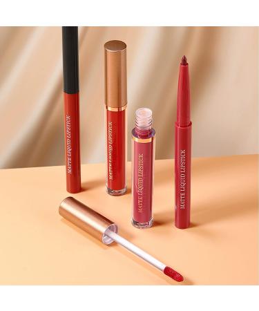 URQT 6pcs Lip Liner and Lipstick Makeup Set - Velvety Matte Liquid Lipsticks with Matching Smooth Liner | Waterproof, Long Lasting, Matte Finish - Gift Set (Set A 6) - Buy Online on GoSupps.com