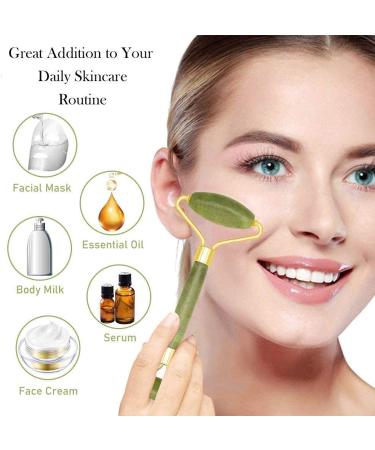 HSJ Jade Roller & Gua Sha Set | Anti Ageing Beauty Tools for Neck and Facial Massage - Buy Online on GoSupps.com