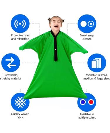 Sensory Sock Premium Updated Version - Green, Size M/Medium 69*119cm - Ages 3-18 - Ideal for Children and Adults with Autism - Durable Seams, Stretchy Fabric - Buy Online on GoSupps.com