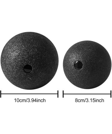 2 Pieces Fascia Massage Balls Set (8cm & 10cm) - Black Lacrosse Balls for Fascia Training & Pain Relief - Perfect for Muscle Recovery - Buy Online on GoSupps.com