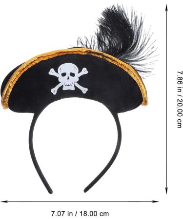 Halloween Pirate Hat Headband Skull Print Pirate Hat Halloween Pirate Cosplay Costumes for Halloween Theme Party Decoration Accessories - Buy Online on GoSupps.com