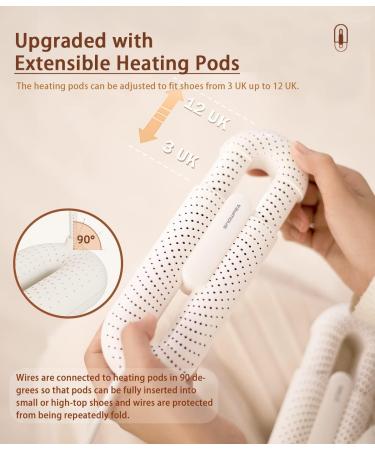 Snowpea Electric Shoe Dryer & Warmer | Eliminate Odor | Timed Auto Self Off | Upgraded-White - Buy Online on GoSupps.com