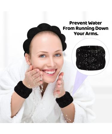 3 Pack Black Terry Cloth Makeup Headbands for Skincare and Makeup Removal - Buy Online on GoSupps.com