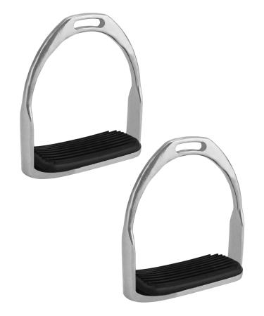 QWORK Horse Riding Stirrups, Hose Saddle, Safety Stirrup, Stainless Steel English Riding Protection Saddle, Knee Ankle Stress Pain Relief, 1 Pair