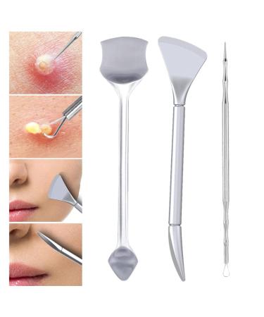 Stainless Steel Facial Spade - Extractor Makeup Nose Face Tools Set Metal Face Skin Cleaning Extractor Set | Face Pore Cleaner Tools For Facial Treatments Women Adults Friends Beautician
