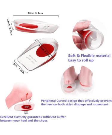 Silicone Gel Heel Cups - Medical Grade Shoe Inserts for Plantar Fasciitis Relief (Pack of 1) - Buy Online on GoSupps.com