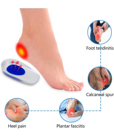 Fousenuk Gel Heel Spur Inserts - 3 Pairs Silicone Cushions for Plantar Fasciitis & Achilles Pain Relief - Orthopedic Insoles for Shoes - Buy Online on GoSupps.com