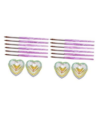 FRCOLOR 2 Sets Nail Art Crystal Cup Container with Lid Nail Glass Crystal Bowl Nail Painting Pen Nail Powder Container Glass Cups with Lid Nail Glass Cup Nail Liquid Abs Dedicated Nail Pen