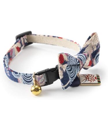 Necoichi Kabuki Charm Bow Tie Cat Collar - Navy | Stylish and Comfortable - Buy Online on GoSupps.com