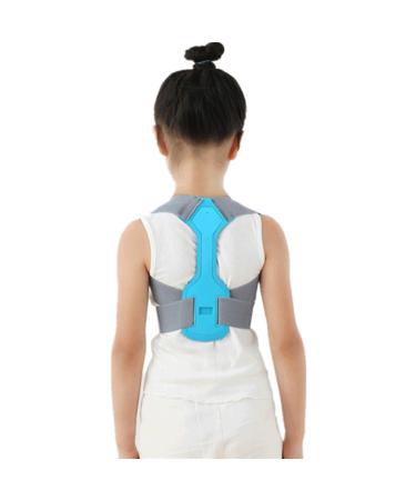 ZZDH posture correction back adjustable children's posture corrector back support children spine back shoulder support health children attitude corrector (color: blue size: medium) m blue