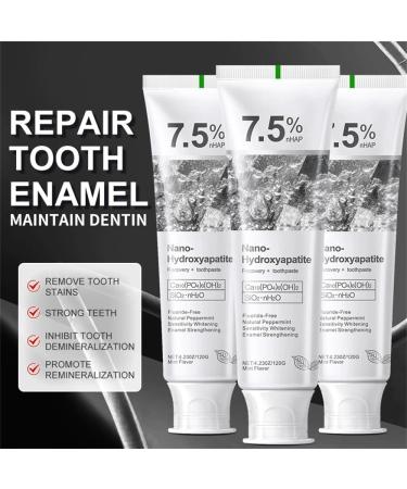 2-Pack 7.5% Hydroxyapatite Toothpaste Fluoride-Free for Sensitive Teeth Enamel Protection & Sensitivity Relief & Deep Clean Gentle Mint Fresh Breath - Buy Online on GoSupps.com