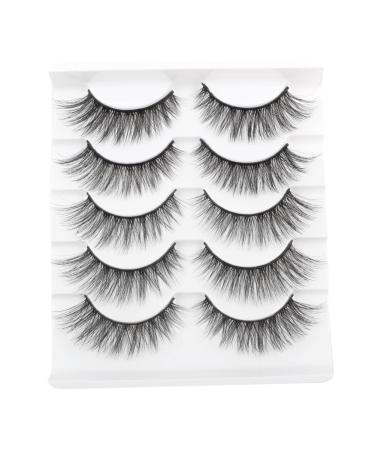 Cat Eye Lashes Natural Look Wispy Faux Mink Eyelashes 5 Pairs Parriparri Soft Reusable Eyelashes Fluffy Eyelashes for Women Daily Use Cat-5 pairs