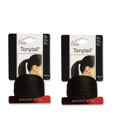 Mia Tonytail Ponytail Wrap Synthetic Hair - Dark Brown (2 Pack) | Classic + Chic Style - Buy Online on GoSupps.com