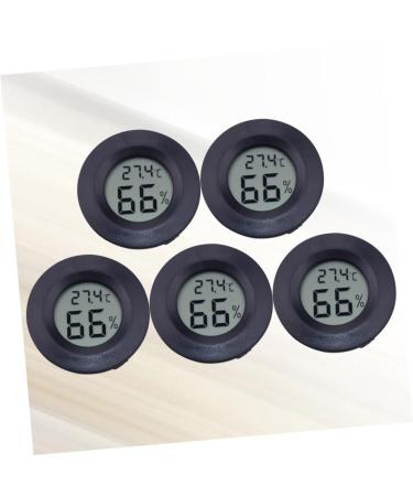 POPETPOP 5pc Mini Digital Reptichip Celsius Meter Round Humidity Temperature Gauge Hygrometer Indoor Humidity Reptile Pet Temperature Meter Celsuis Glass Moisturizer Electronic Black 4.5X1.5CM - Buy Online on GoSupps.com