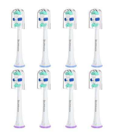 Replacement Brush Heads for Philips Sonicare Toothbrush Handles Toothbrush Heads for Sonicare (Pack of 8) E8-white 1 Count (Pack of 8)