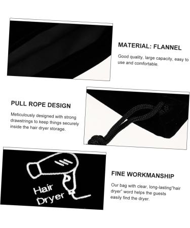 HAPINARY 2 Pcs Hair Dryer Storage Bag Hair Dryer Supplies Hair Blower Pouch Jewels for Hair Flannel Black - Buy Online on GoSupps.com