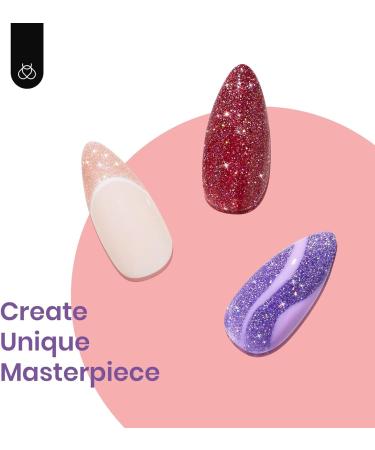 Beetles 6 Colors Gel Nail Polish Kit | Pink Silver Glitter | Soak Off Shining Gel | Nail Lamp Cured Manicure | Among the Stars - Buy Online on GoSupps.com