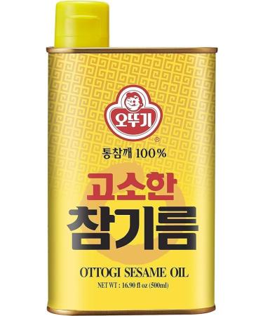 Ottogi Sesame Oil 500ml - Pack of 2 with World Food Shop Scoop - Pure Korean Sesame Oil Convenient Duo for Cooking Complimentary Scoop Included - Buy Online on GoSupps.com