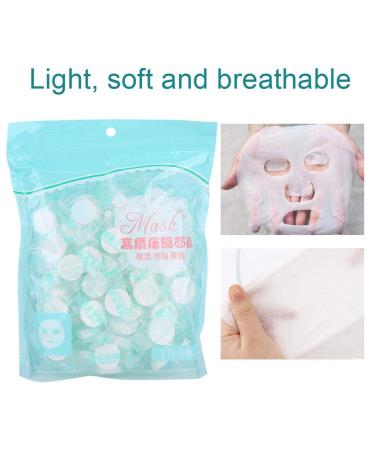 ZJchao Disposable Facial Masks - 100 Pcs DIY Non-Woven Compressed Sheets for Home & Travel Use - Buy Online on GoSupps.com