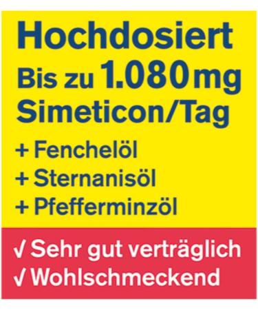 Teteseept Gastrointestinal Relaxation Chewing Tablets - Herbal Flavor for Flatulence & Stomach Pressure Relief - High-Dose Simeticon - 20 Pieces Pack - Buy Online on GoSupps.com