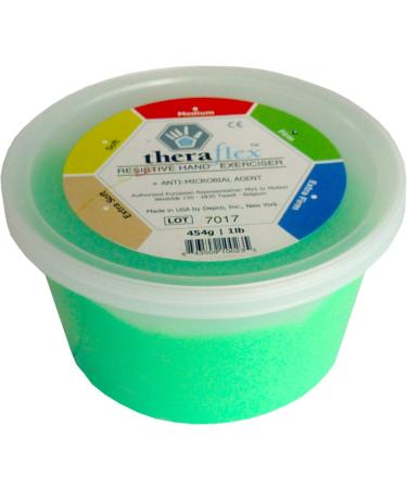 Theraflex Therapy Putty 454 g | Firm | Green | Hand Training Putty 454 Gramm Green - Solid