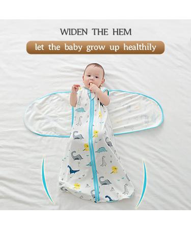 ZIGJOY 100% Cotton Baby Sleeping Bag | Sleeveless Wearable Blanket 1.5 Tog | Dinosaur Print | Newborn 4-8 Months - Buy Online on GoSupps.com