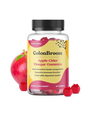 ColonBroom Apple Cider Vinegar Gummies for Women 60 Gummies 30 Day Supply Vegan Non-GMO Supplement Supports Body Composition Boost Metabolism & Improves Digestive Wellness 60 Count (Pack of 1)