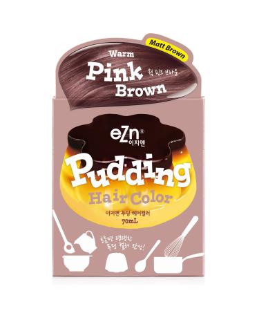eZn Pudding Hair Dye Ammonia Free Semi-Permanent Self Hair Dye DIY Kit included contain Keratin Made in Korea Beauty (Warm Pink Brown)