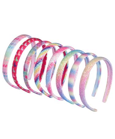 Girls Rainbow Headbands - 8 Pcs Sequin Heart Mermaid Hairbands Set - Buy Online on GoSupps.com
