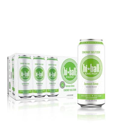 Hiball Energy Seltzer Water, Caffeinated Sparkling Water Made with Organic Caffeine, Zero Calorie, Sugar Free (16 Fl Oz Pack of 8), Lemon Lime Lemon Lime 16 Fl Oz (Pack of 8)