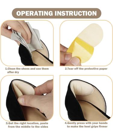 Xshum Heel Inserts 4-Pairs - Prevent Heel Slip and Blister, Shoe Inserts Liners for Loose Shoes, Heel Protectors Cushions - Women and Men (Apricot+Black) - Buy Online on GoSupps.com