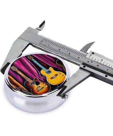 Buy Guitar Collection Mini Round Pill Box - 3 Compartment Travel Organizer for Home & Office - Portable Medicine Case - Buy Online on GoSupps.com