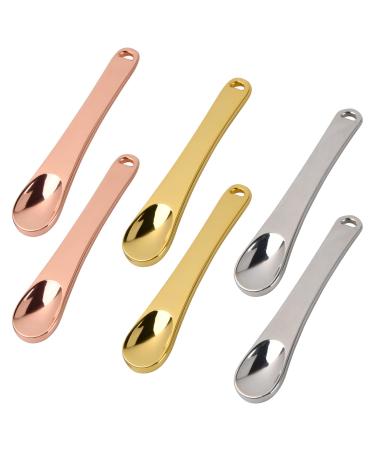 6 Pieces Metal Makeup Spatula Mini Cosmetic Spatula Reusable Face Cream Applicator Multifunctional Skincare Spoon Skin Care Spatula Beauty Tools for Makeup Facial Cream Facial Mask